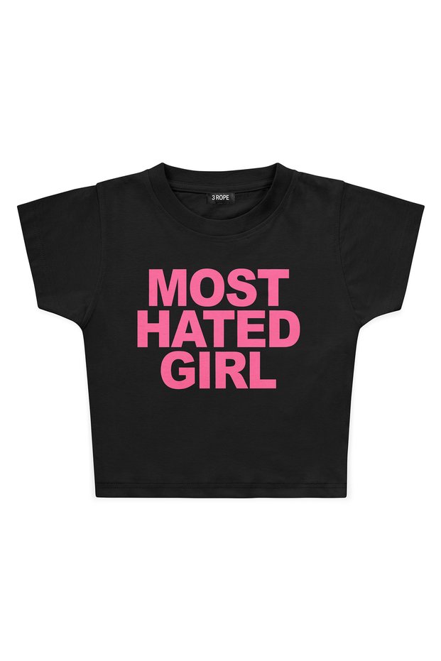 Most Hated Girl Printed Crop T-Shirt