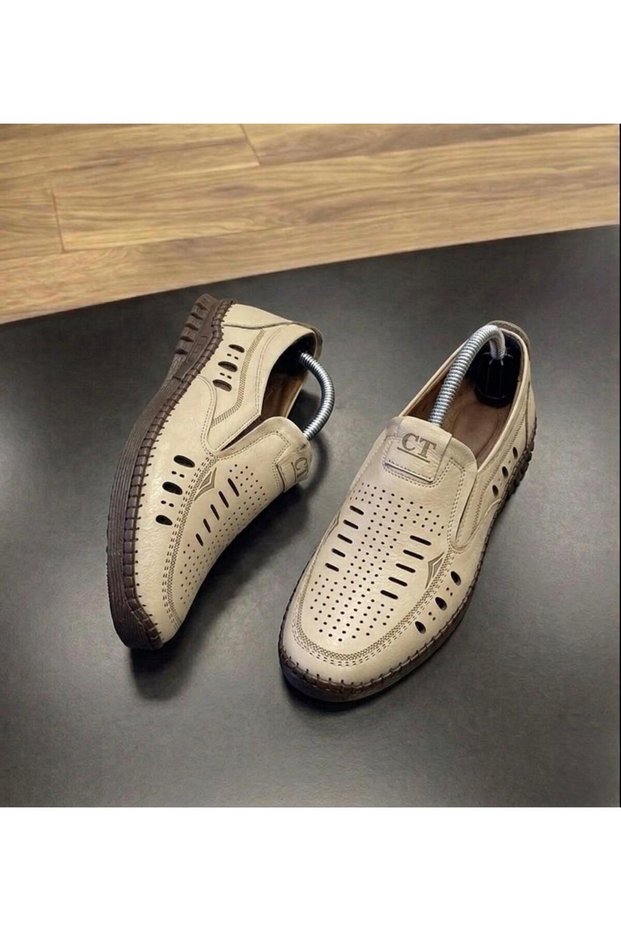 100% Genuine Leather Nubuck Orthopedic Men's Summer Comfortable Daily Perforated Sandal Shoes 40-45