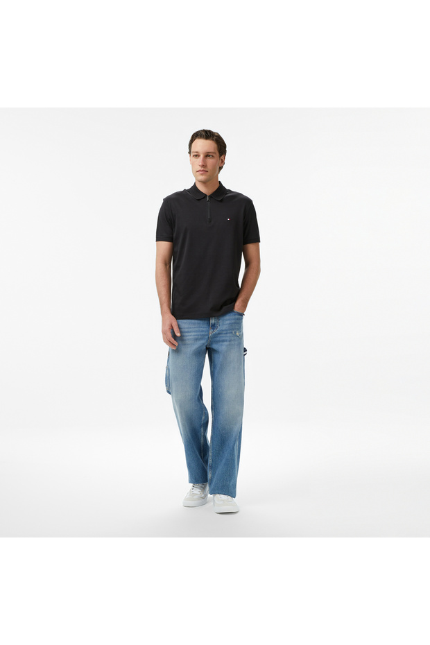 تي شيرت رجالي أسود برقبة بولو من Elevated Essentials