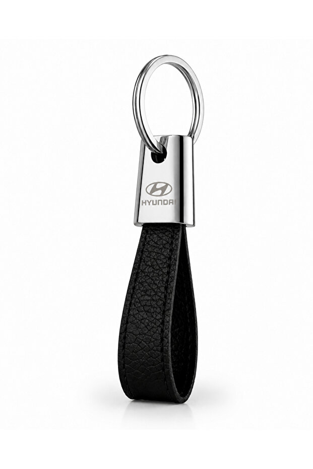 Luxury Hyundai Keychain Metal Leather – Premium Stylish Design 11 X 2 cm Double-Sided Logo Car Accessory