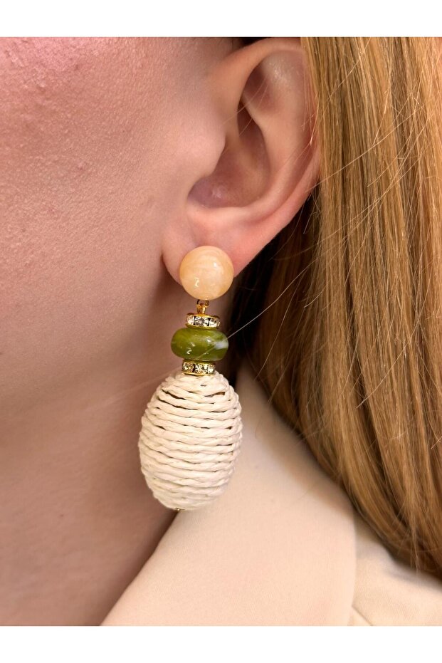 Wicker Dangle Earrings - 1