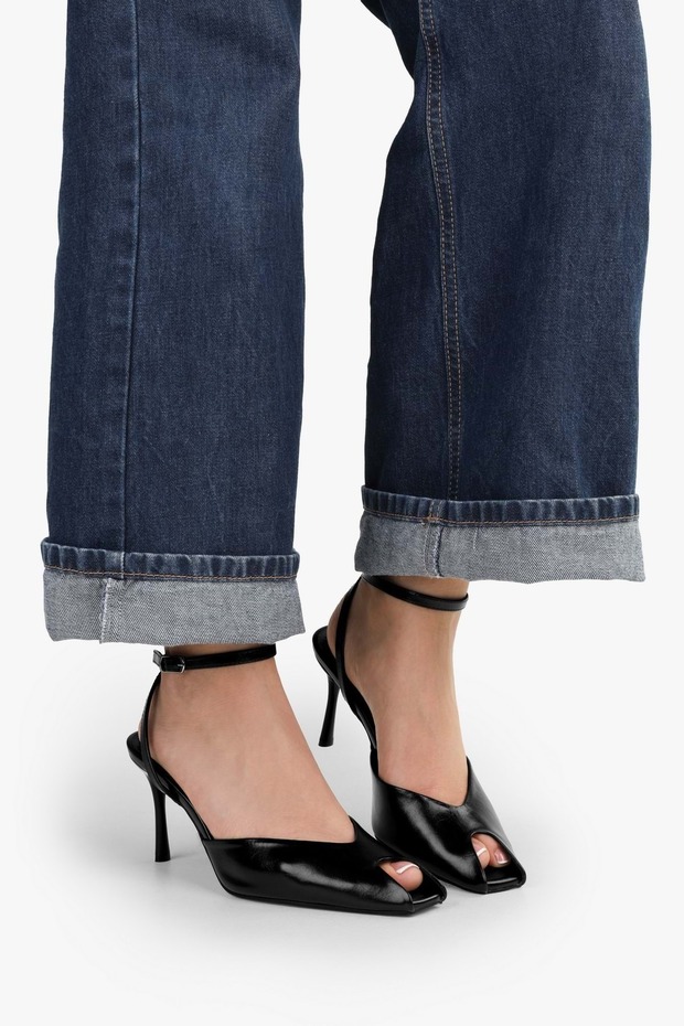 Women's Estelia Black Leather Heeled Shoes
