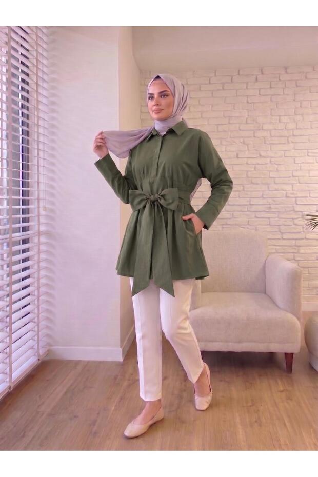 Women's Belted Detailed Shirt