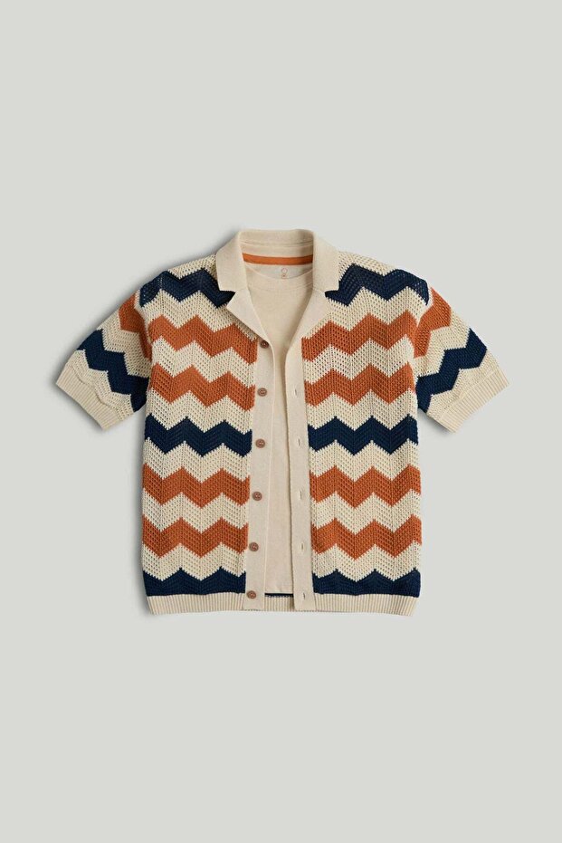 Crochet Wave Shirt and T-Shirt Set