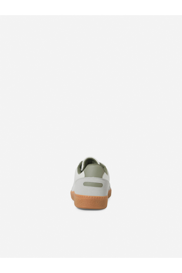 White Contrast Panel Lace Up Sneakers - 6