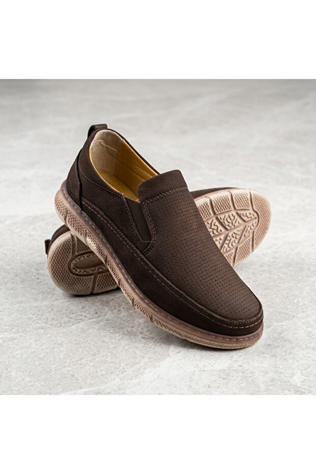 (Birkan) Genuine Leather Inside and Out Casual Men's Shoes Brown