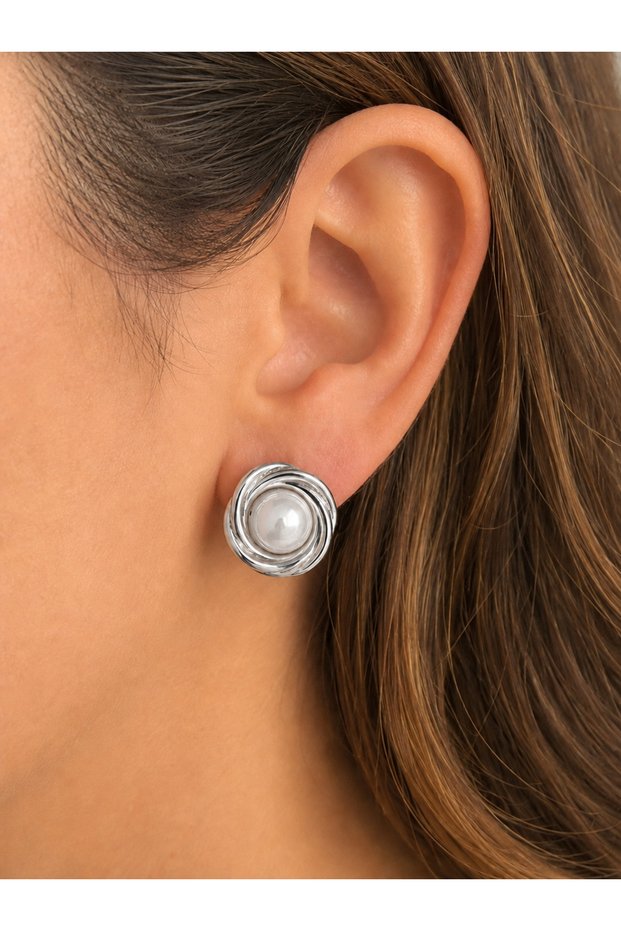 Women's Pearl Twisted Vintage Minimal Earrings