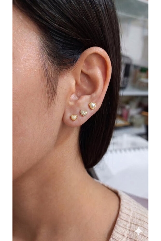 White Pearl 3-Piece Women's Earrings