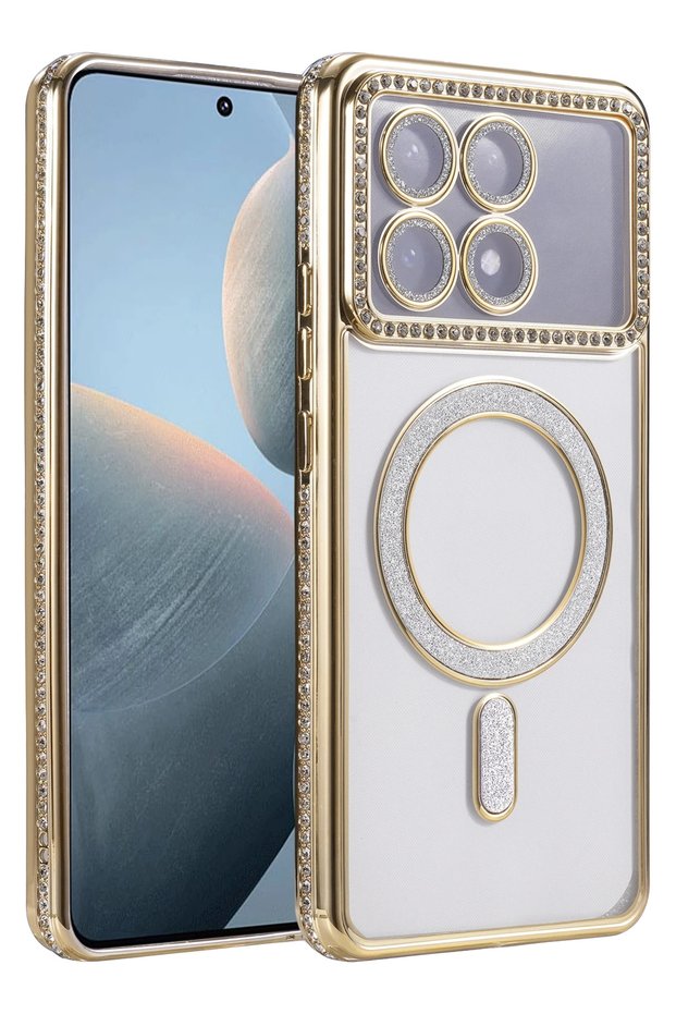 Ilkeshop New Poco X6 Pro Joke Simli Magneticsafe Case (171204) - Gold