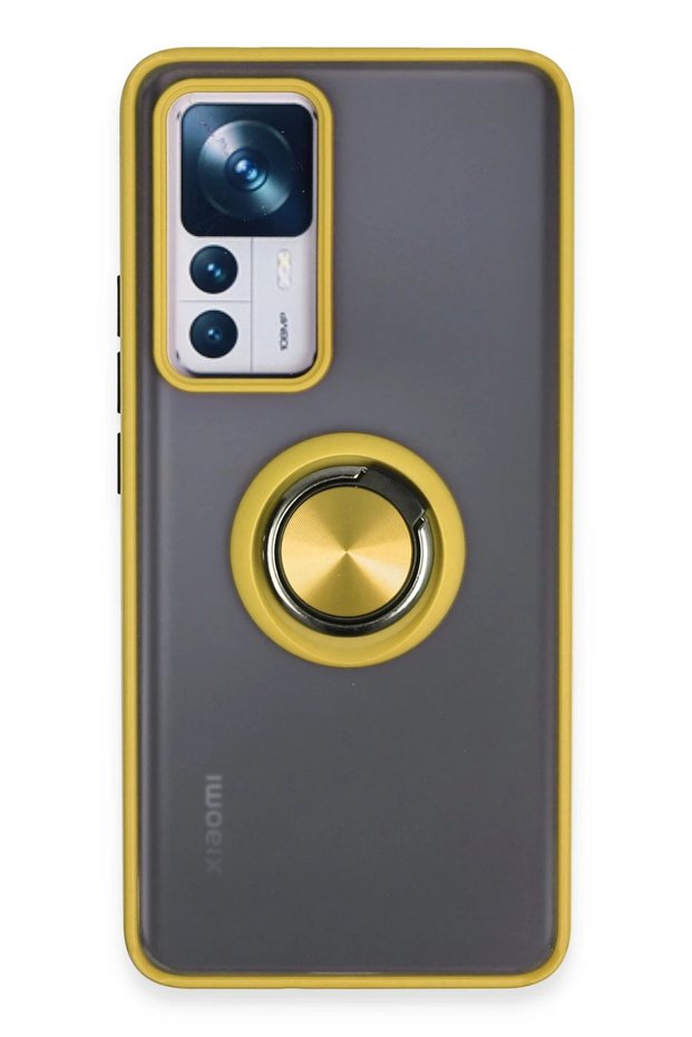 Ilkeshop New Mi 12t Pro Case Montreal Silicone Cover with Ring (135926) - Yellow
