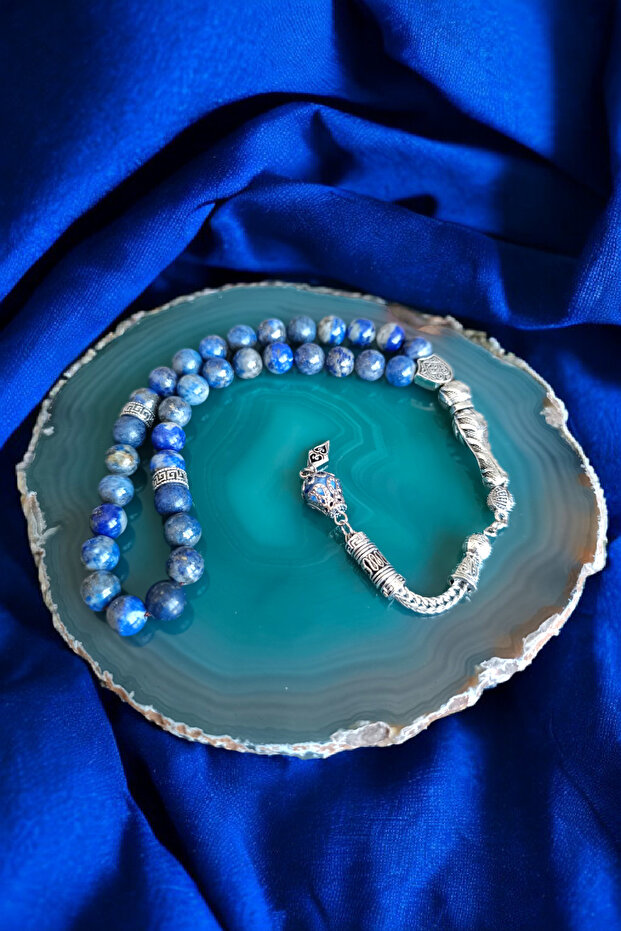 Lapis Lazuli Stone Prayer Beads 33 Prayer Beads 8 mm Natural Stone Prayer Beads in Mdf Special Box Packaging