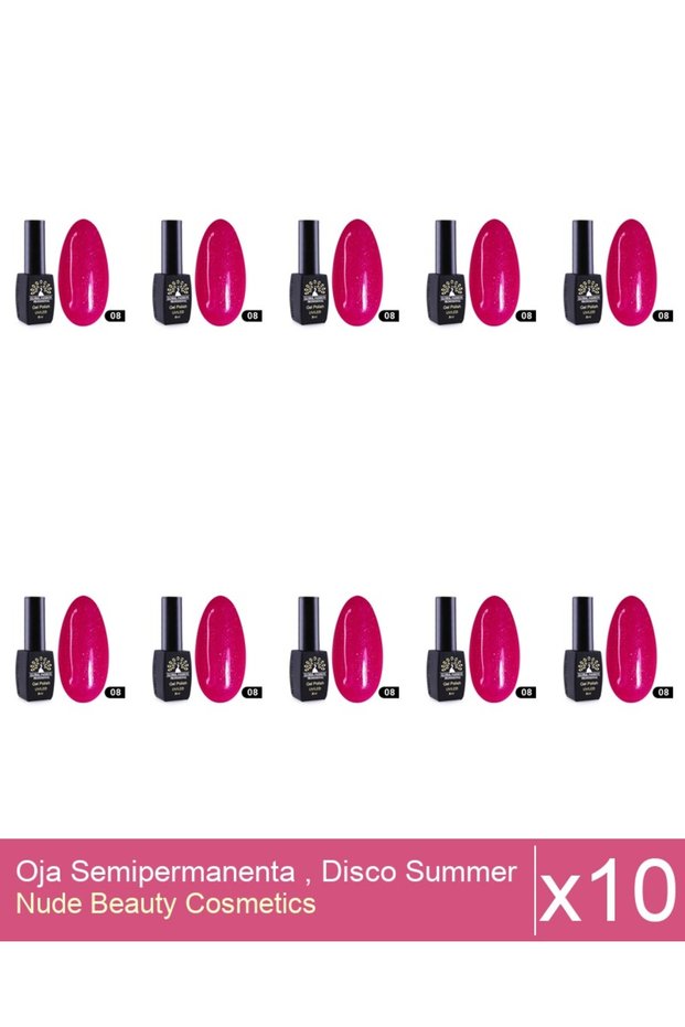 Set 10x Oja Semipermanenta , Disco Summer , 08 , 8 ml