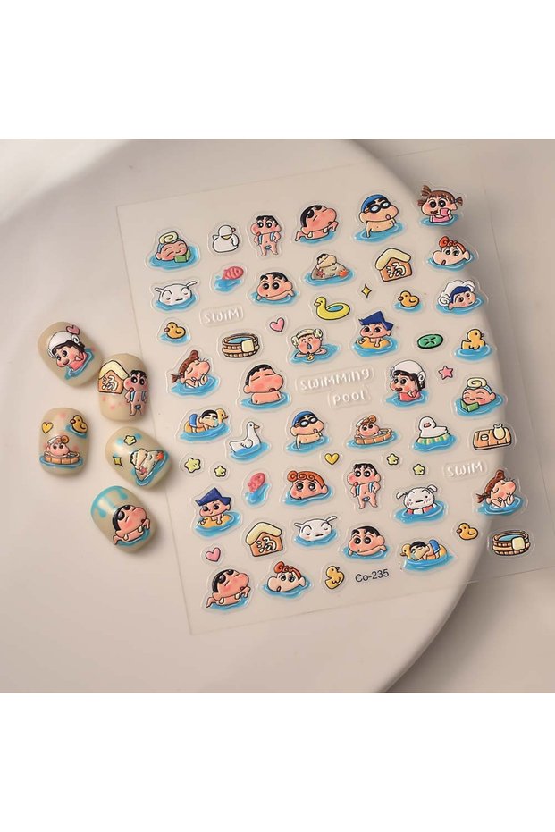 CO-235 Japanese anime Crayon Shin-chan Nail Stickers Nail Art Accessories Cartoon Nail Art Supplies