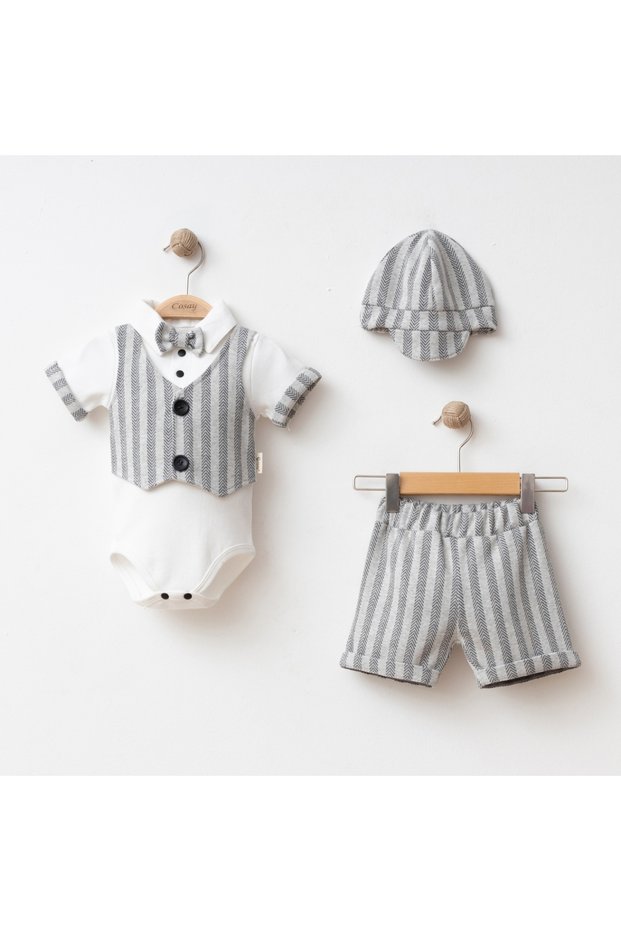 Baby Boy Vest and Hat Set of 4