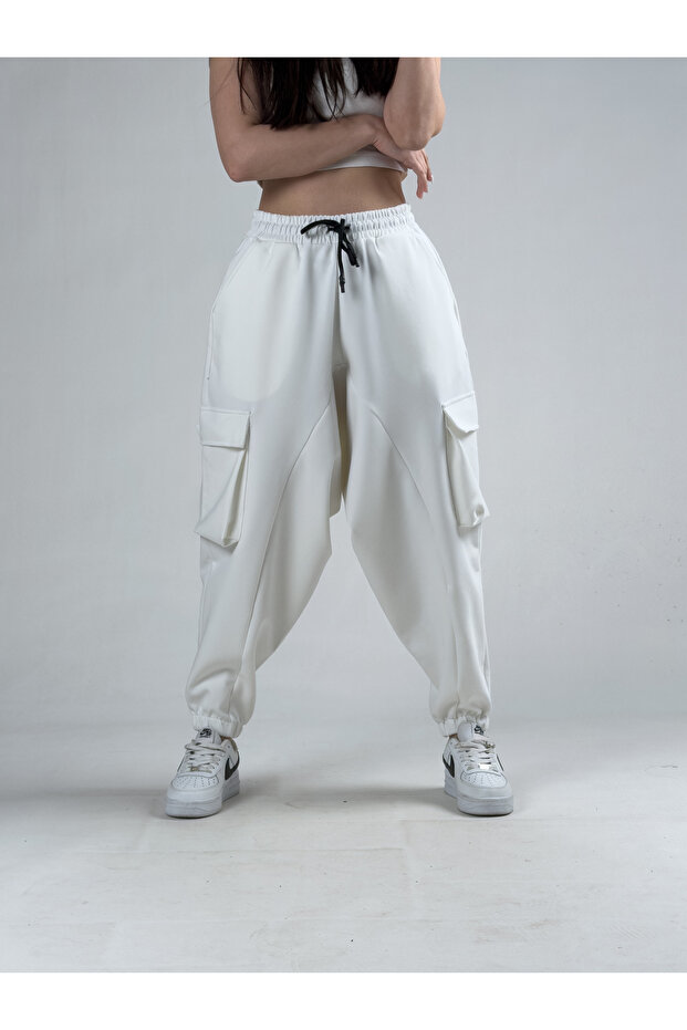 Ecru Women's Shalwar with Cargo Pockets Coc3184