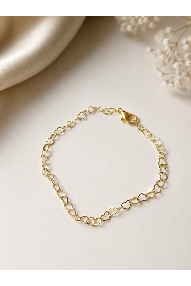 Heart Chain Gold Bracelet