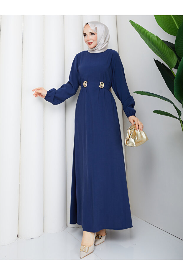 Women's Side Double Buckle Modal Dress
