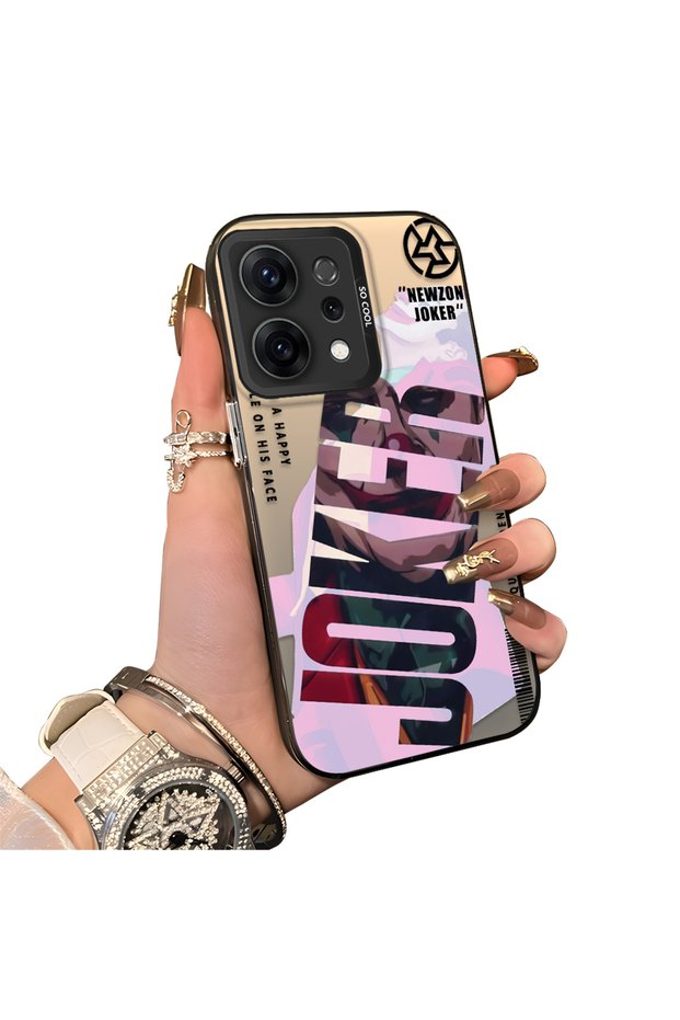 Oppo Reno 14F Compatible Hard Acrylic Back Silicone Edge Lens Protection Case