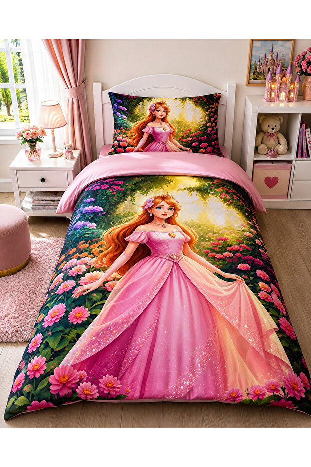 Girl's Fairy Tale Patterned Duvet Cover Set