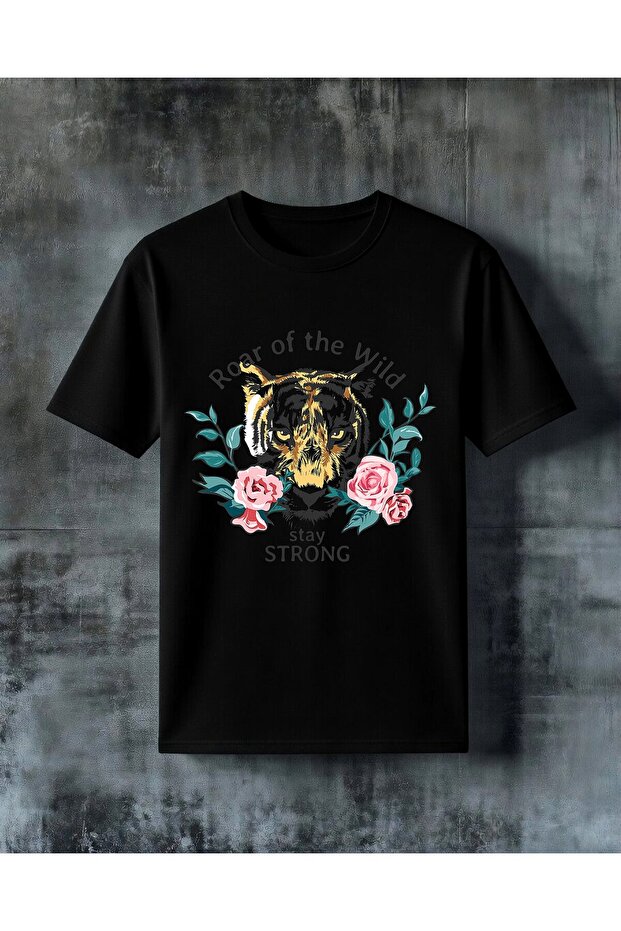 Tiger Power Stay Strong Printed Oversize T-Shirt
