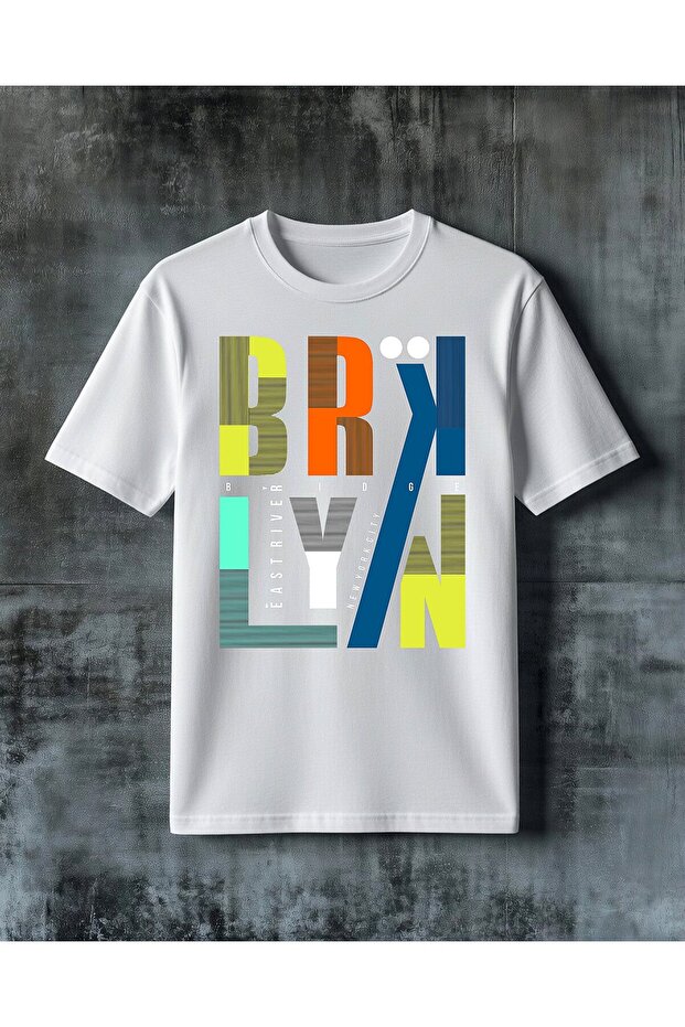 تي شيرت كبير الحجم مطبوع عليه نص brx win tipografi