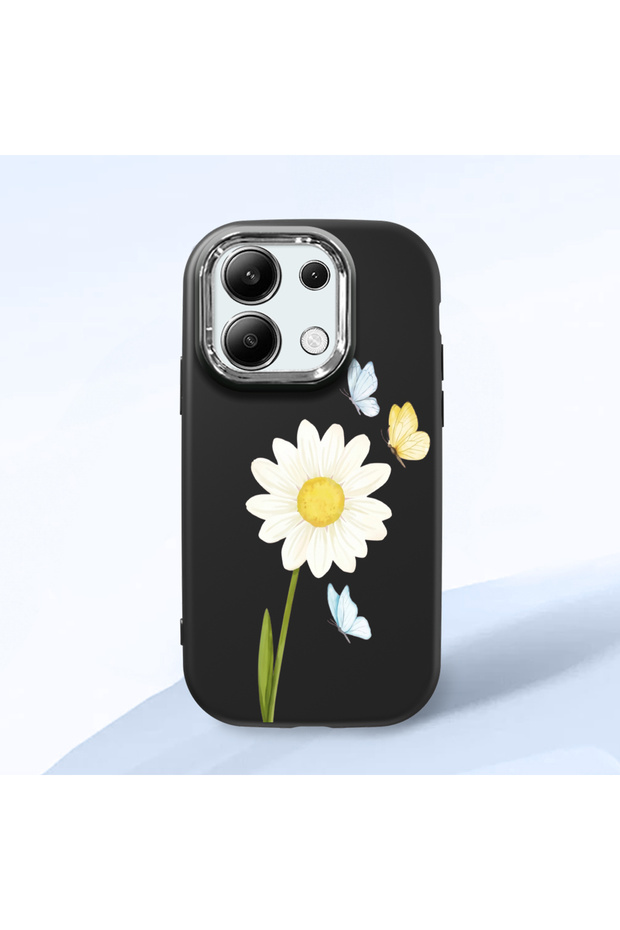 Redmi Note 13 4g Compatible Black Silicone Case with Shock-Absorbing Camera Protections