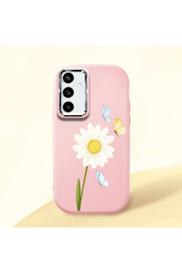 Pink Silicone Case with Shock-Absorbing Camera Protection Compatible with Samsung Galaxy S23 Fe