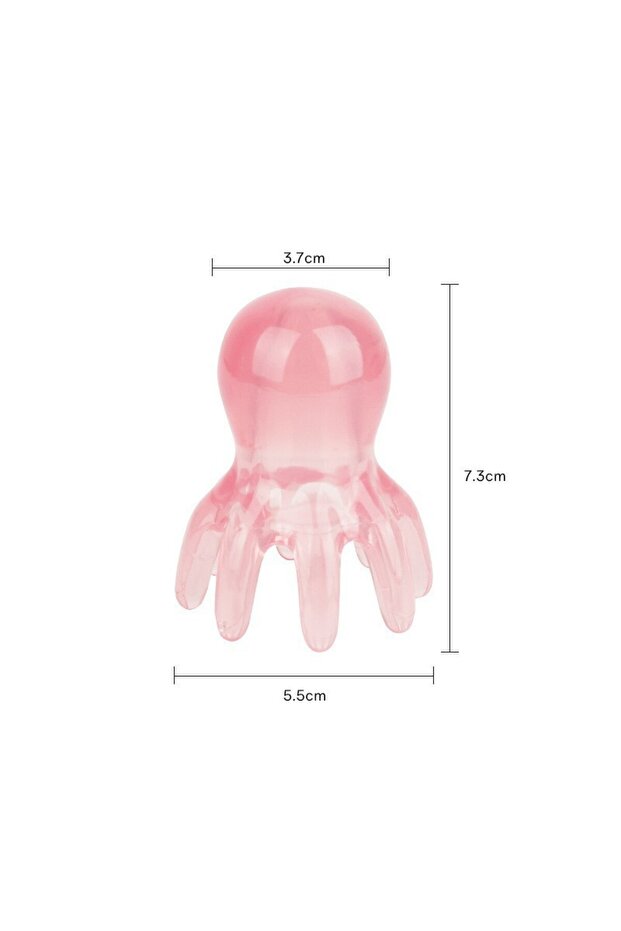 pink Octopus Head Massager Comb Head Meridian Manual Acupressure Tool Portable SPA Gua Sha Massage C