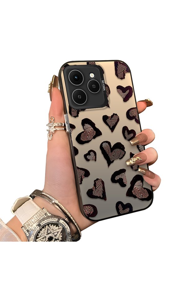 Tecno Spark 40 Compatible Hard Acrylic Back Silicone Edge Lens Protection Case