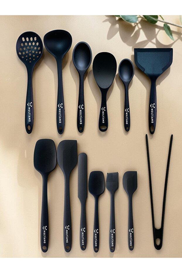 Heat Resistant 13 Piece Silicone Spatula, Spoon, Colander, Tongs Dowry Set