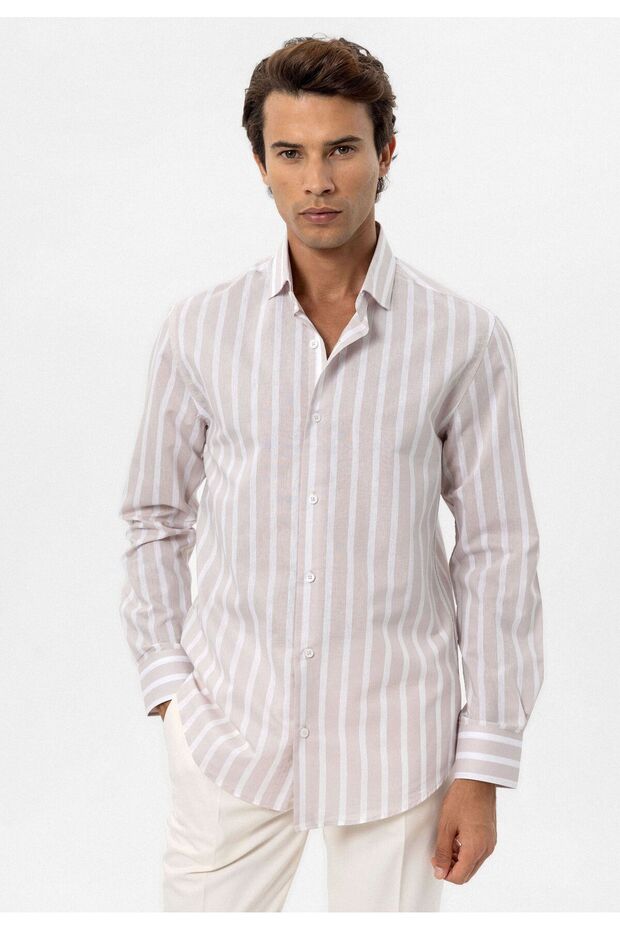 Slim Fit Striped Men's Shirt