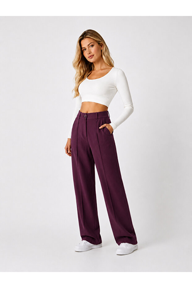 Women's High Waist Pleated Palazzo Pants