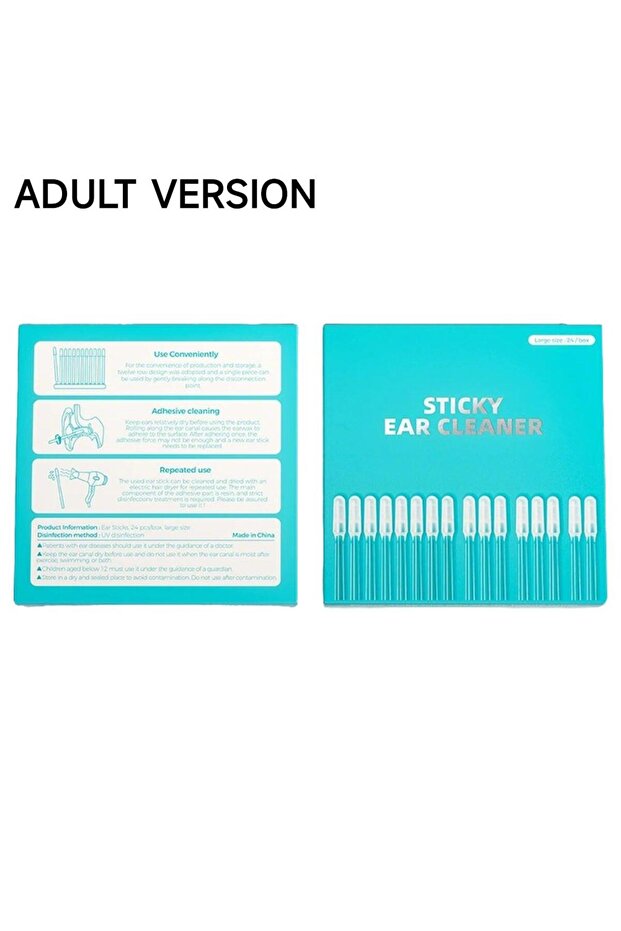 24PCS-L 24Pcs Stickable Sticky Ear Stick Ear Cleanser Soft Silicone Removal Tool Reusable Ear Cleane