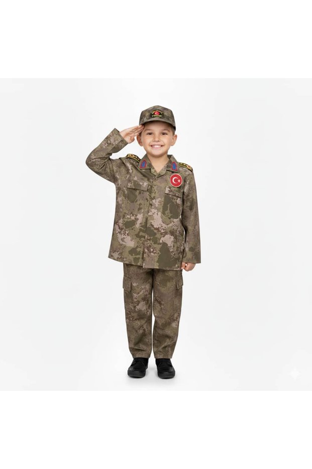Military Kids Outfit - Kids Soldier Outfit - 3-Piece Pants Shirt Hat Set