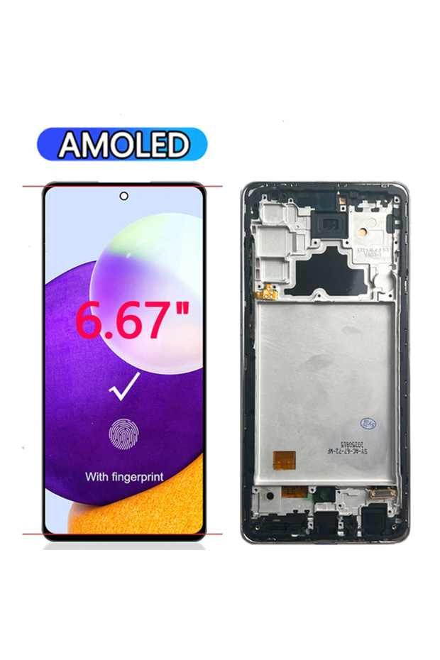 شاشة AMOLED جديدة مع إطار لهاتف A72 4G، شاشة LCD تعمل باللمس مع لوحة رقمية