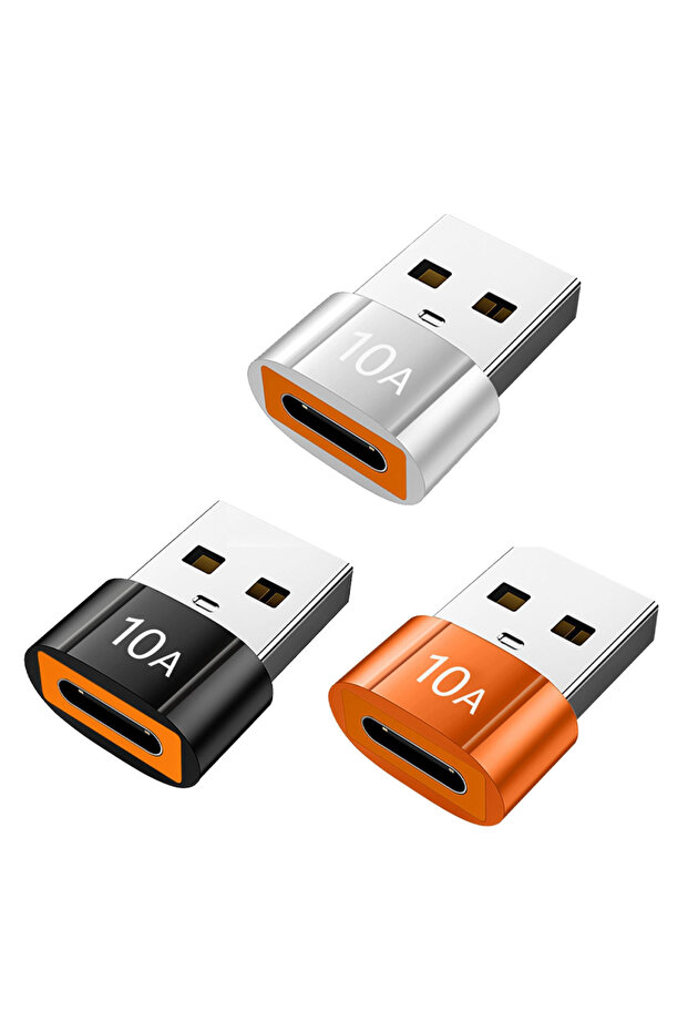 3 قطع محول OTG USB 3.0 إلى Type-C، منفذ Type-C أنثى إلى USB ذكر، للشحن السريع ونقل البيانات