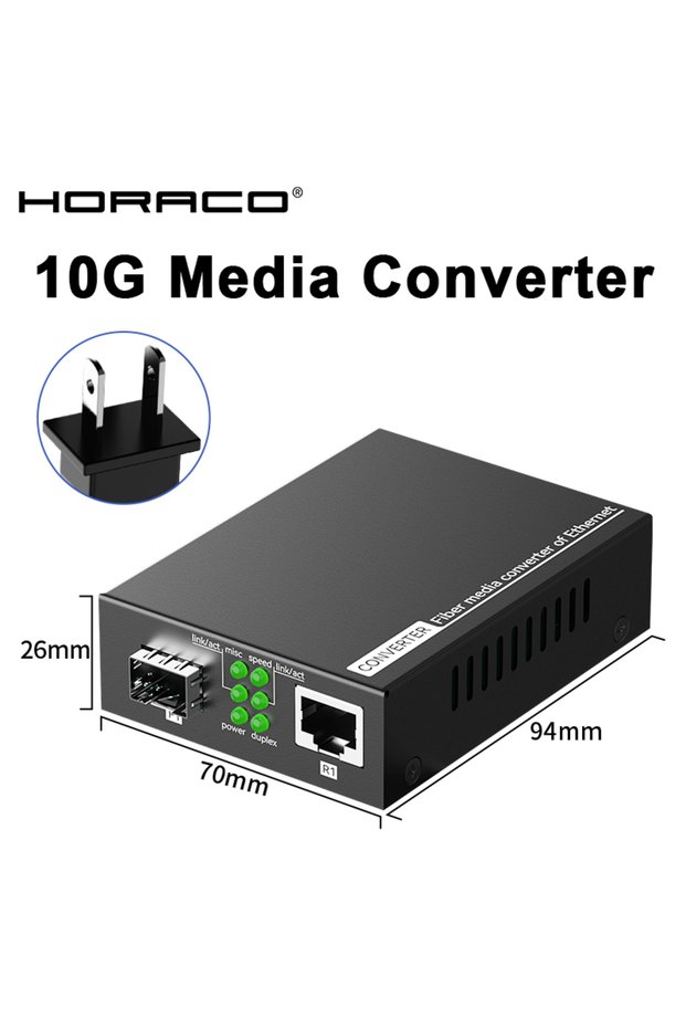 US Adapter 10G SFP+ to RJ45 Media Converter RJ45 to SFP+ 10/100/1000M/2.5G/10G Adaptive Ethernet Con