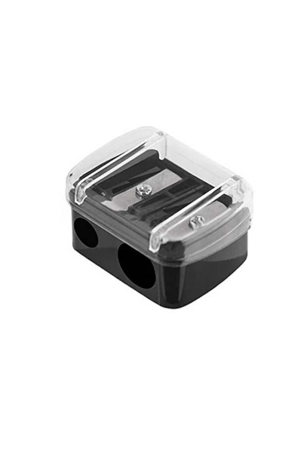 Black-A Plastic Double Hole Eyebrow Pencil, Makeup Pencil, Pencil Sharpener, Manual Sharpening, Comp
