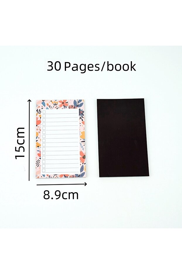 pink 1pc Floral Pattern Magnetic Fridge Notepad, Portable Tear-off Magnetic Memo Pad, Shopping List,