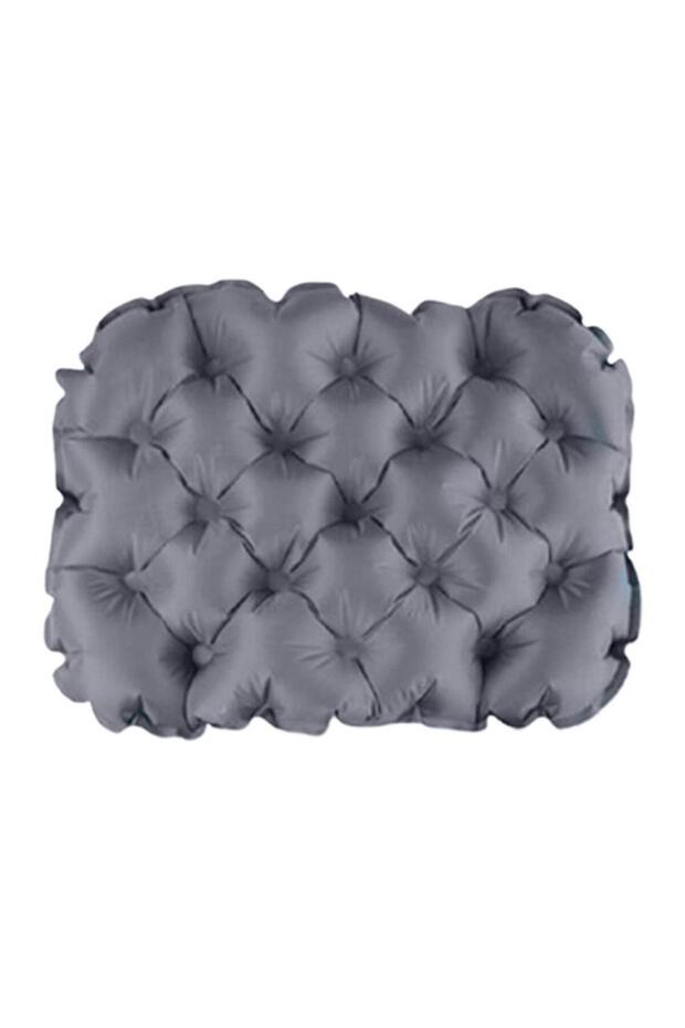 Gray Portable Inflatable Seat Cushion Outdoor Camping Air Cushion Lightweight Travel Moisture Waterp