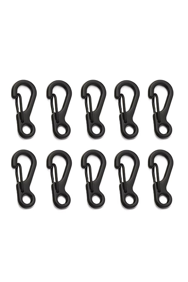 black-10Pcs 4/10Pcs Carabiner D-Ring Key Chain Spring Clips Mini Aluminium Alloy Hang Buckle Surviva