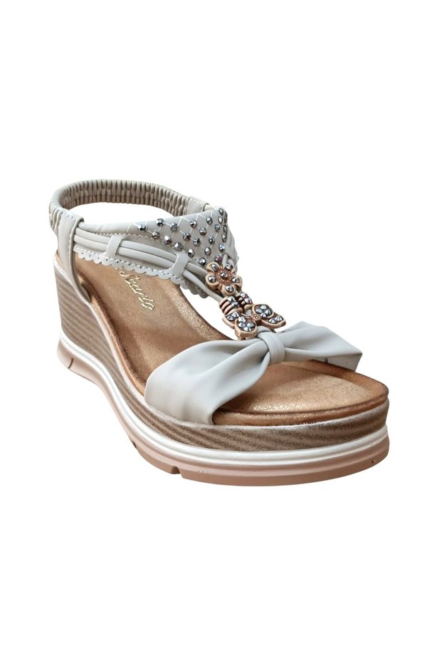 1067 Women's Stoned Wedge Sole Daily Comfort Sandals