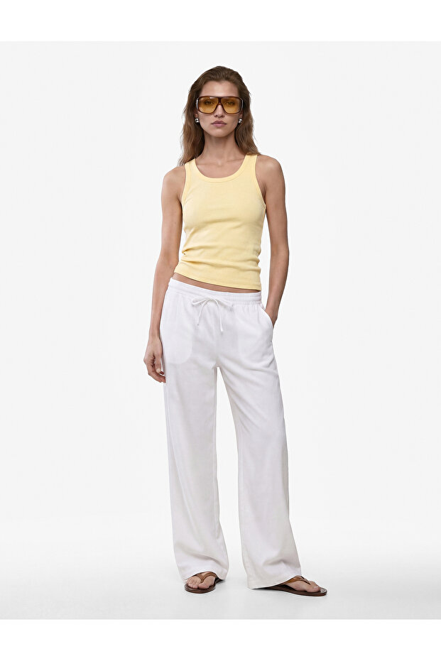Cotton Camisole Slim Fit U-Neck Ribbed Undershirt