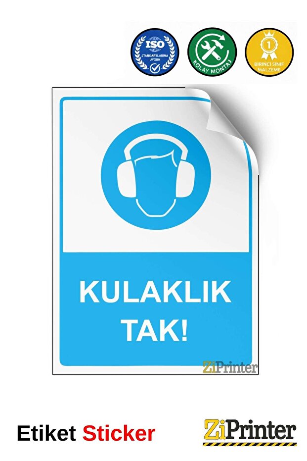 Plug in the Headphones! Isg Warning Sign Sticker 70X100 cm