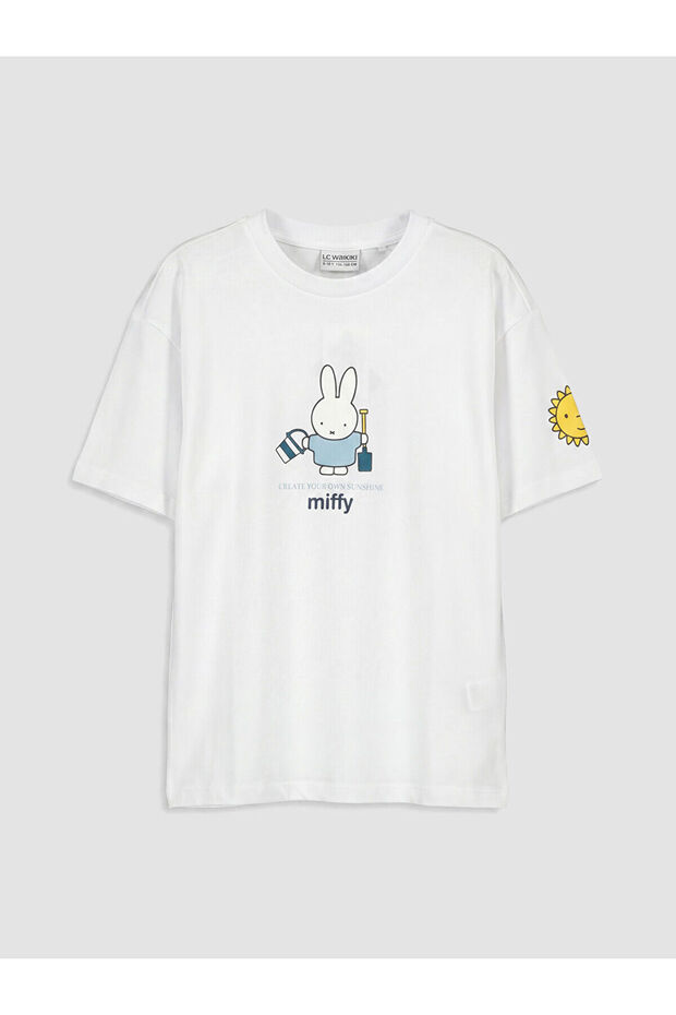 Vizyon New Season Crew Neck Miffy Printed Girls' T-Shirt