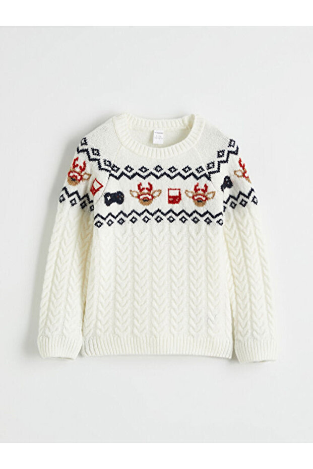 Esvab • Modern & Distinctive New Year's Themed Boys' Knit Sweater