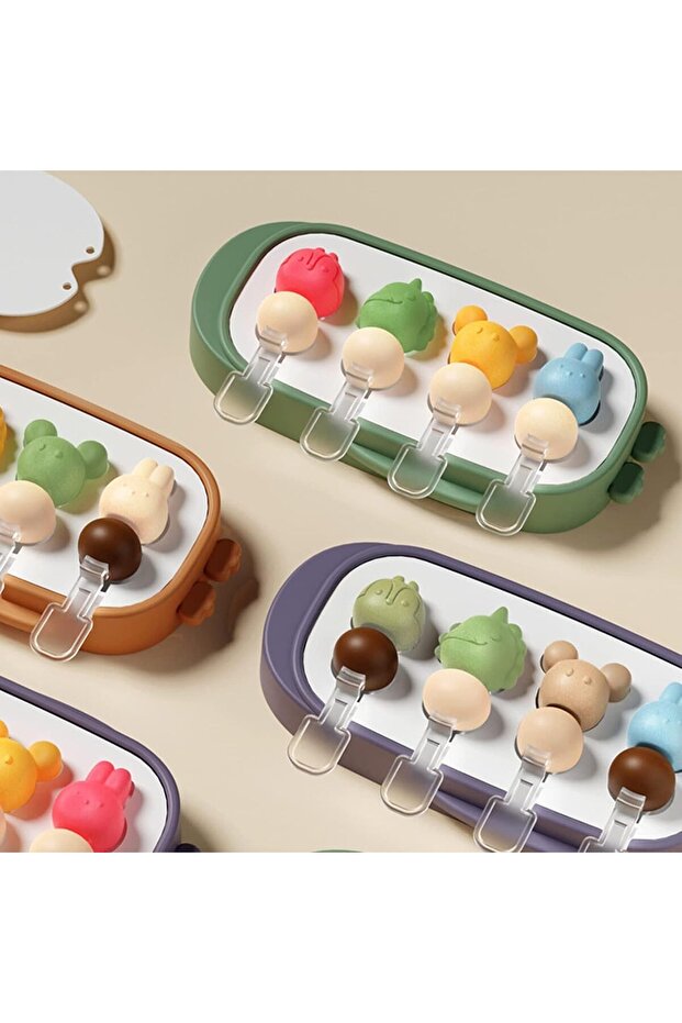 Silk Route 4-Piece Silicone Popsicle Molds - Lollipop, Cheese Stick, Ice Cream & Whiskey Ice Ball Maker - Multicolor, Sphere Shaped, BPA Free