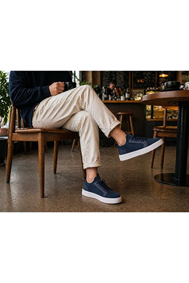 Men's Tricot Black -White- Beige -Lacquer Sneakers Daily Orthopedic Shoes