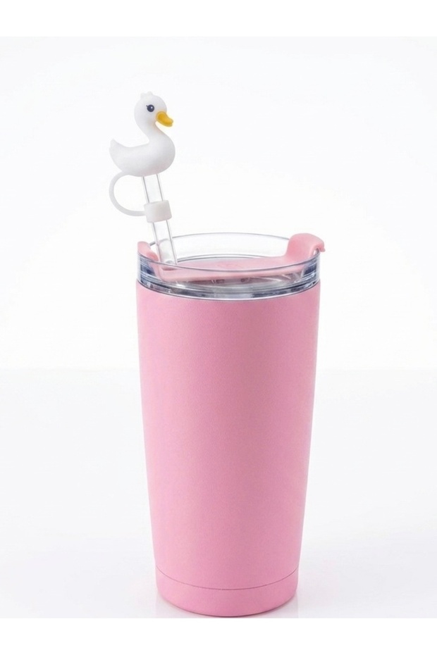 Swan Model Silicone Straw Cover - Thermos and Tumbler Straw Protector Cap (White Swan)