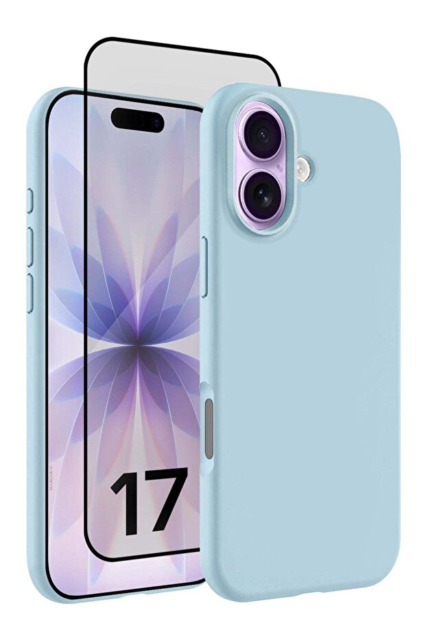2Packs Liquid Silicone Protective Phone Case for iPhone 17 - Sky Blue-2